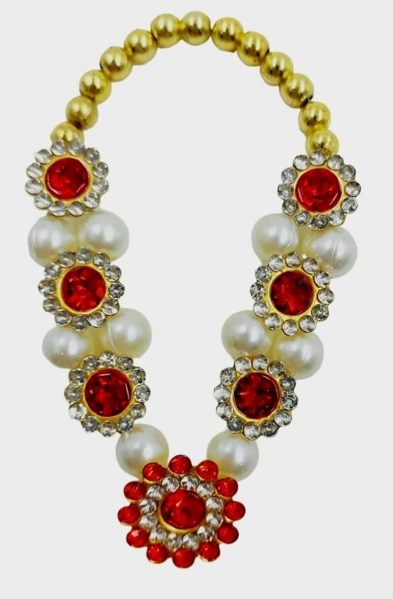 DT DECTONE Small Multi Jarkan Haar for God Idol Murti Haar Garland Haar for God Idols, Small Haar for Statue, Figurines, 7 cm (Multi Jarkan) - Image 3