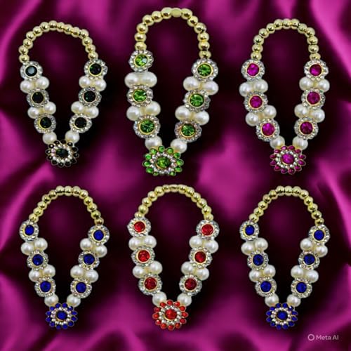 DT DECTONE Small Multi Jarkan Haar for God Idol Murti Haar Garland Haar for God Idols, Small Haar for Statue, Figurines, 7 cm (Multi Jarkan) - Image 5