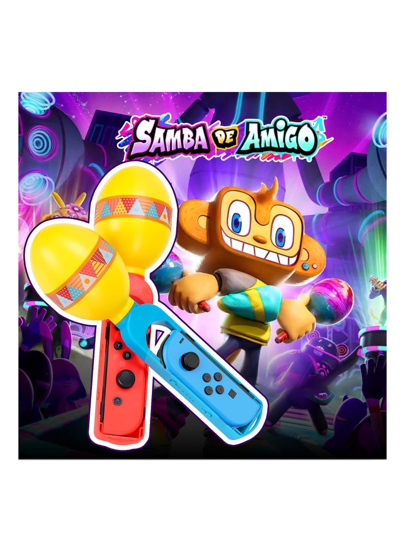 SYOSI Sand Hammer Hand Grip Controller, Fit for Samba De Amigo Party Central Nintendo Joycon Games, Switch Oled Sports Game Accessories, with Built-In Eco-Friendly Pellets Rustle to The Music Beat(2 Pack) - Image 3