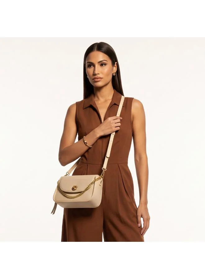 Sasha Sasha Solid Crossbody Bag with Twist Lock Closure