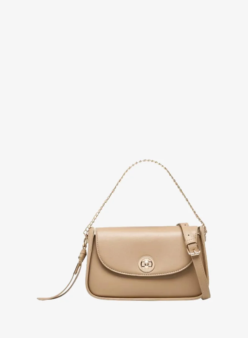 Sasha Sasha Solid Crossbody Bag with Twist Lock Closure