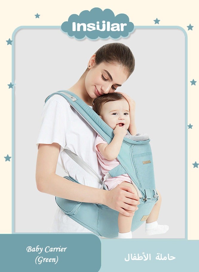 انسولار حامل اطفال 6 في 1 مع مقعد خصر/مقعد ورك للرضاعة الطبيعية، مقاس واحد يناسب الجميع - يتكيف مع حديثي الولادة والرضع والاطفال الصغار - Image 1