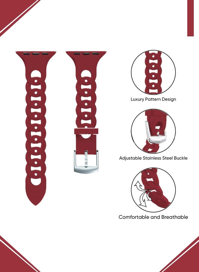 Sport Bands Compatible with Apple Watch Band 42mm 43mm 44mm 45mm 49mm,Soft Silicone Waterproof Strap Wristbands Compatible with iWatch Apple Watch Series Ultra/Ultra2 9 8 7 6 5 4 3 2 1 SE Women Men  - Image 2
