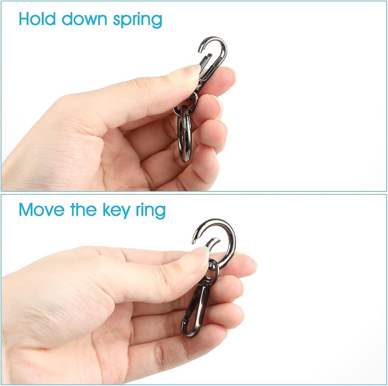 Tia Strap Buckles Metal Clasps Lobster for Handbag,Spring Ring,Purse Dog Hook,Key Chain Swivel Trigger Snap Hook DIY and Purse Making Accessories (2, Swivel Snap Hooks with 20mm Black Spring Ring) - Image 5