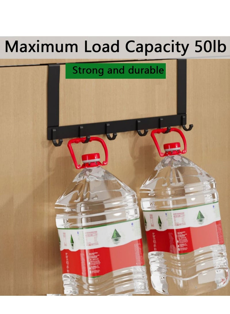 Over The Door Hook Hanger, Heavy-Duty Over Door Hanger - 5 Hooks, Space Saving Over Door Organizer Rack for Hanging Coat, Towel, Bag, Robe 1 - Image 2