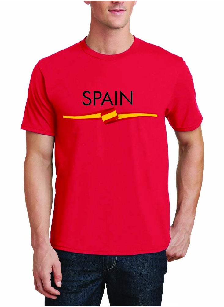 Generic - Spain Adult T-Shirt for Mens - Round Neck Short Sleeve Cotton T-Shirt - Soft and Comfortable Men Tshirt - Perfect for Souvenir - Spanish Tshirt - Image 1
