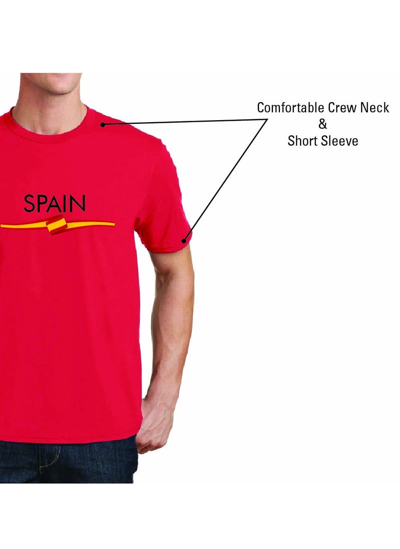 Generic - Spain Adult T-Shirt for Mens - Round Neck Short Sleeve Cotton T-Shirt - Soft and Comfortable Men Tshirt - Perfect for Souvenir - Spanish Tshirt - Image 1