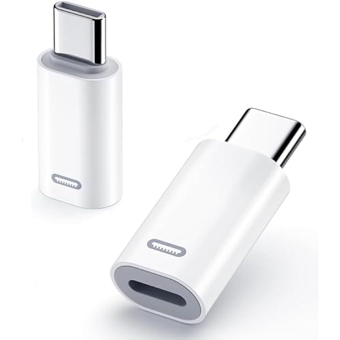 rayihni 2PACK LIGHTNING FEMALE TO USB C MALE ADAPTER FOR IPHONE 15/15 PRO/15 PRO MAX/15PLUS, FAST CHARGE AND DATA TRANSMISSION LIGHTNING TO USB C ADAPTER FOR TYPE C SUPPORTED PHONES, TABLETS AND MORE - Image 1