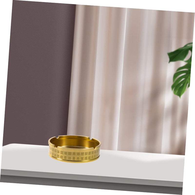 Pure Brass Round Ashtray Small Size Indoor Cigarette Butt Container for Living Room Office Tabletop - Image 4