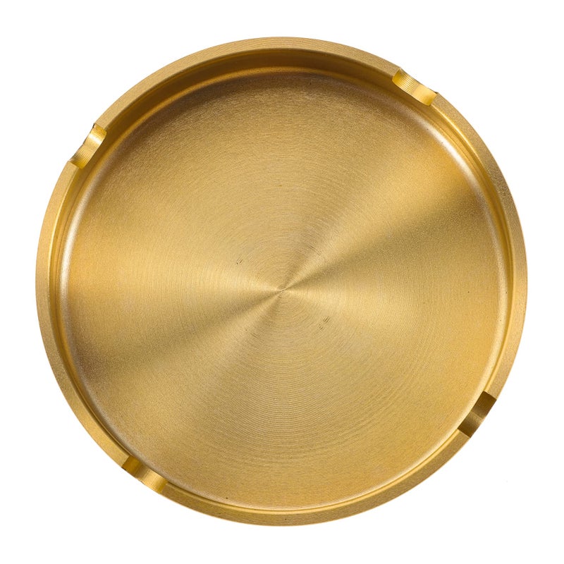 Pure Brass Round Ashtray Small Size Indoor Cigarette Butt Container for Living Room Office Tabletop - Image 2