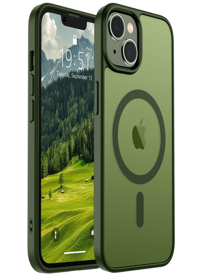 استلق جراب SUPFINE المغناطيسي لهاتف iPhone 15 Plus و iPhone 14 Plus (متوافق مع MagSafe) (حماية فائقة ضد السقوط بمعايير عسكرية) جراب نحيف وشفاف مقاوم للصدمات ومضاد لبصمات الأصابع، لون أخضر لامع - Image 1