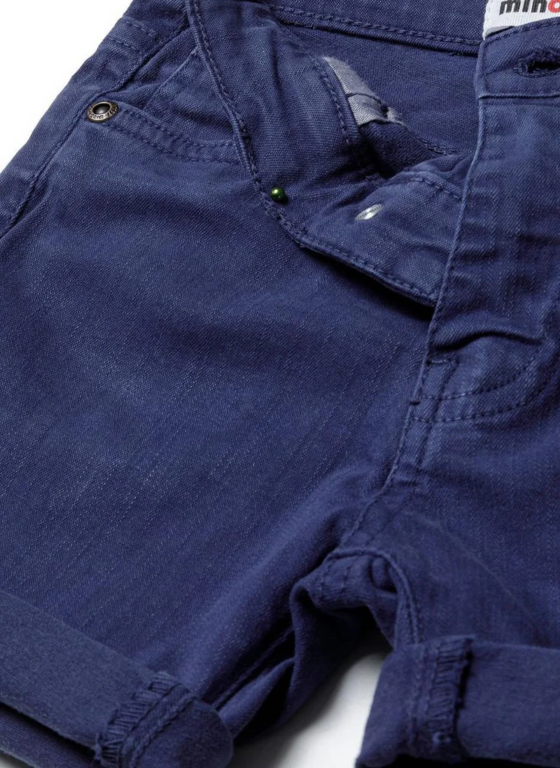 MINOTI Teen Boys Twill Shorts with Rolled Hems and Pockets
