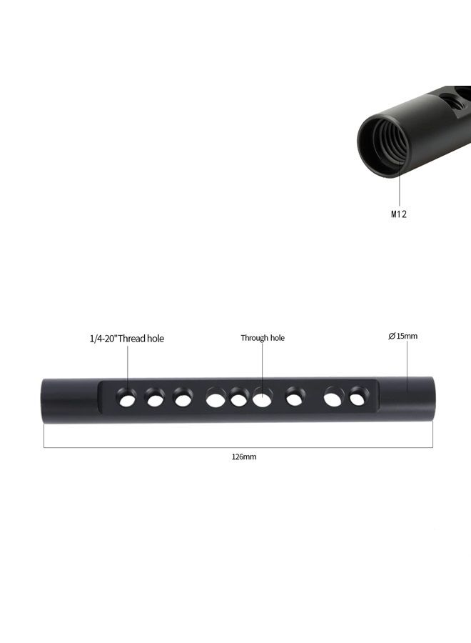 NICEYRIG 5 Inch 15mm Rod Aluminum Alloy Cheese Rod with 1/4 3/8 Locating Holes Applicable for DSLR 15mm Rod Rail System - 544 - Image 2