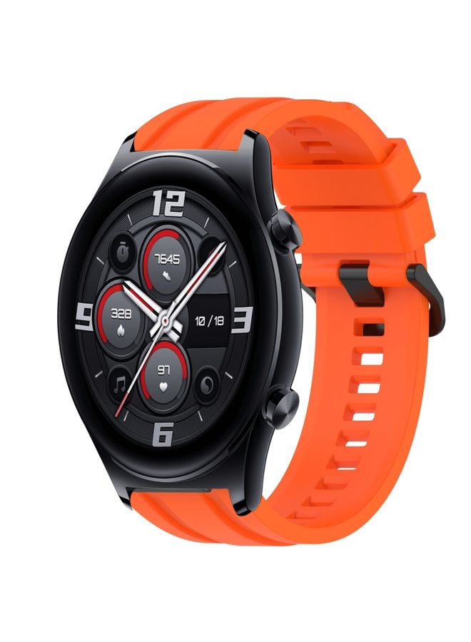 Replacement Strap For Huawei Watch 3 Long & Short Sports Solid Color Silicone Watch Band Set Orange 