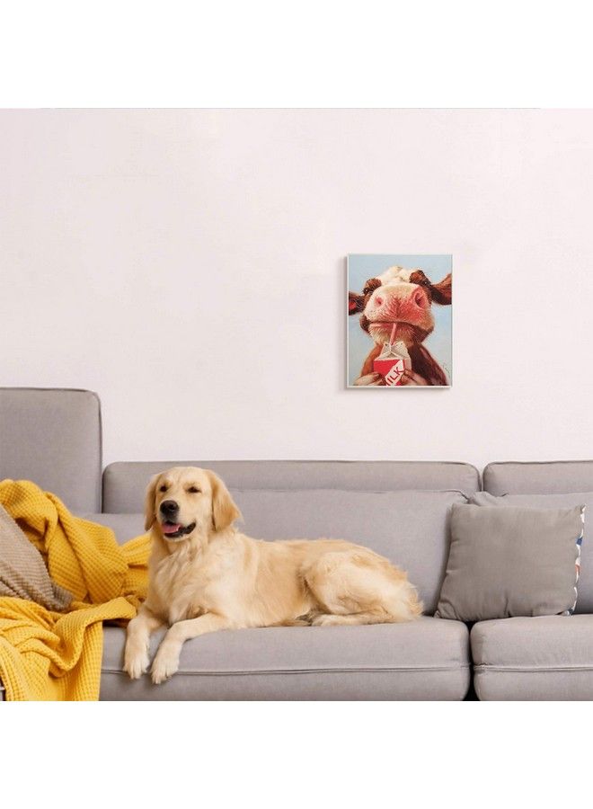 Stupell Industries Baby Cow Milk Box Carton Farm Portrait Designed By Lucia Heffernan Wall Plaque 10 X 15 Blue - Image 3