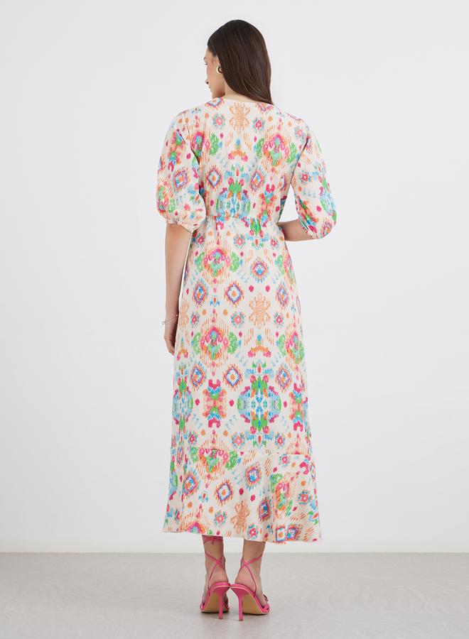 Styli All Over Print Frilled Hem Maxi Dress - Image 5