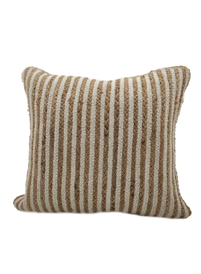 Ramsha Natural Jute & Cotton Cushion - CS 031 (45x45cm) - Image 1