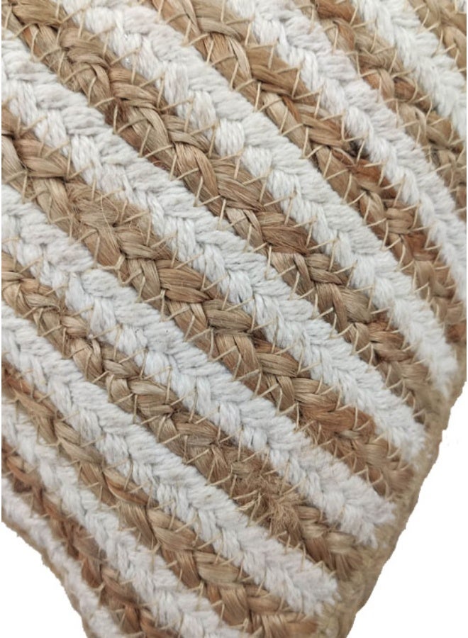 Ramsha Natural Jute & Cotton Cushion - CS 031 (45x45cm) - Image 5