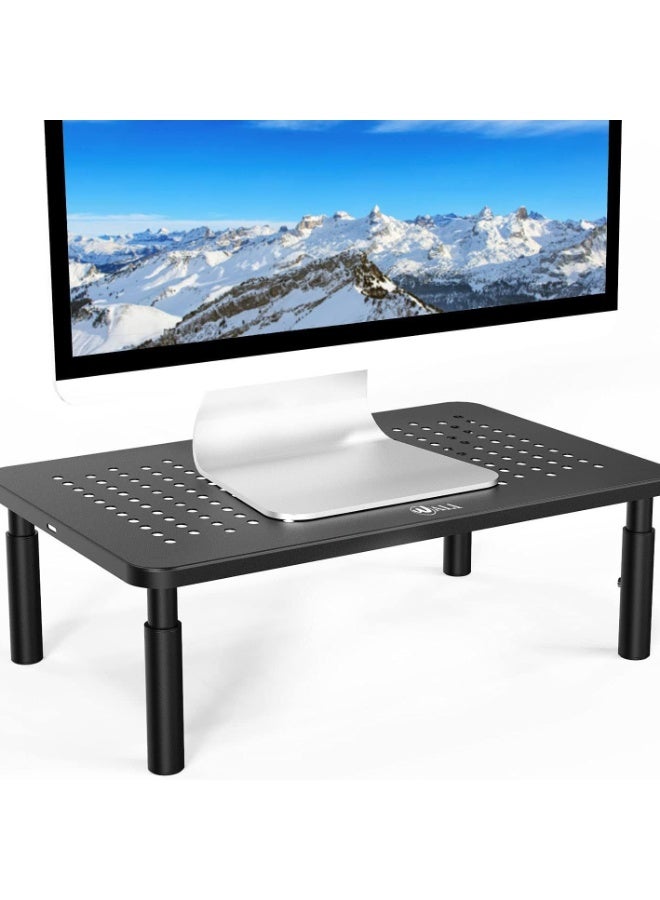 Monitor Stand - Monitor Stand Riser 3 Height Adjustable, Monitor Riser with Airflow Vents, Laptop Stand for Desk, Laptop Riser, Desk Organizer for Monitor, 15.6 Laptop, PC, Printer - Image 1