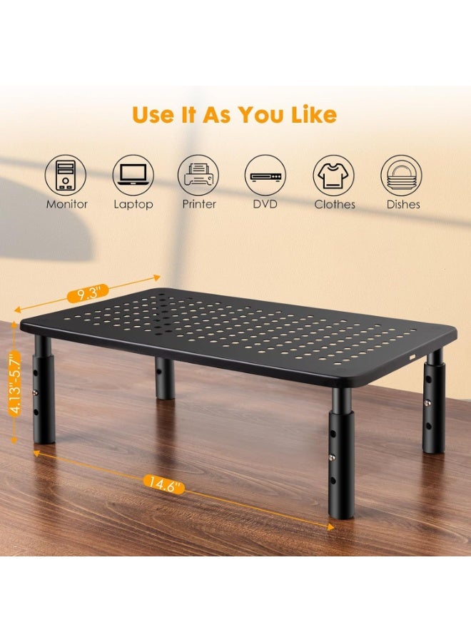 Monitor Stand - Monitor Stand Riser 3 Height Adjustable, Monitor Riser with Airflow Vents, Laptop Stand for Desk, Laptop Riser, Desk Organizer for Monitor, 15.6 Laptop, PC, Printer - Image 2