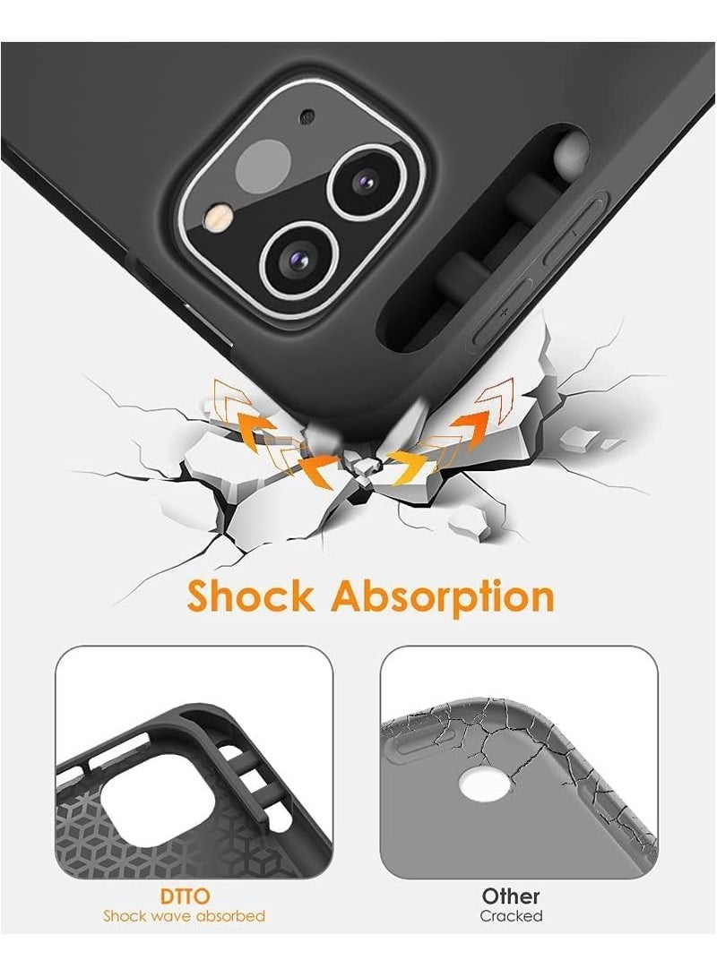 غطاء حماية ذكي من الجلد مصمم بحامل قابل للطي لجهاز آي باد برو مقاس 11 بوصة أسود , غطاء حماية واقٍ لجهاز أبل آي باد برو مقاس 11 بوصة (2020) أسود غامق - Image 5