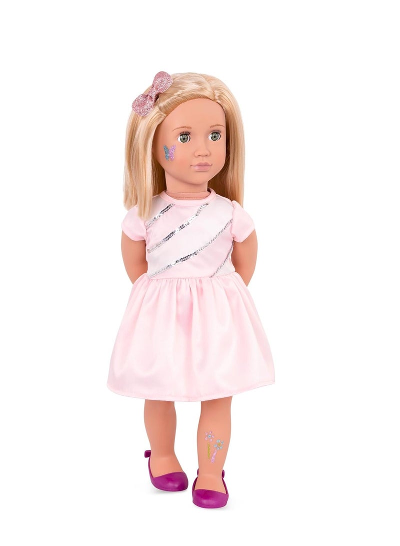 Our Generation Rosalyn Glitter Tattoo Deco Doll, 18 inch Size - Image 1