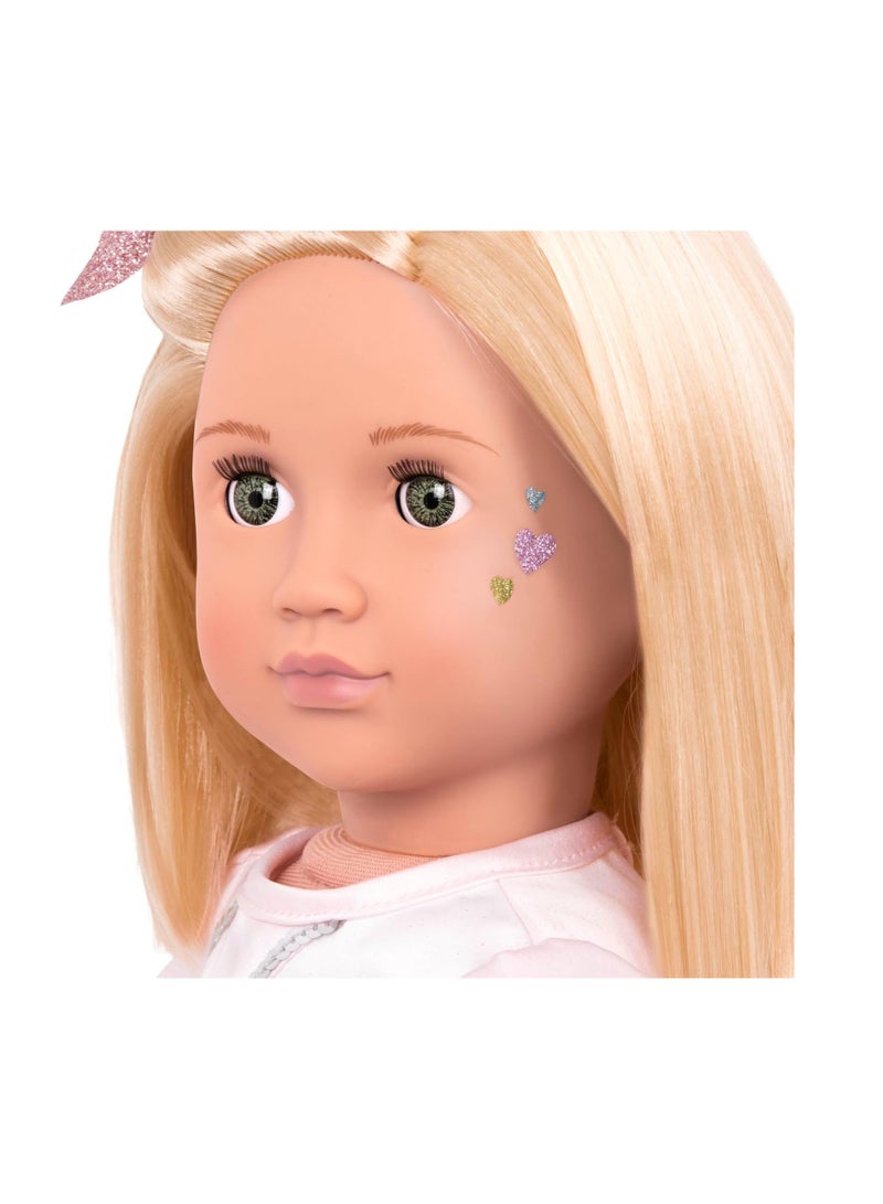 Our Generation Rosalyn Glitter Tattoo Deco Doll, 18 inch Size - Image 2