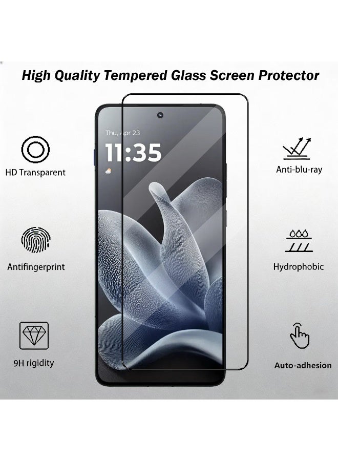Wechdo 3 in 1 for MOTOROLA Edge 70 5G Premium Tempered Glass Screen Protector, 2 Pack Front Glass and 1 Pack Camera Lens Film, with 9H Hardness, Anti-Fingerprint, Anti-Shatter, Bubble-Free & Easy Installation - Image 3