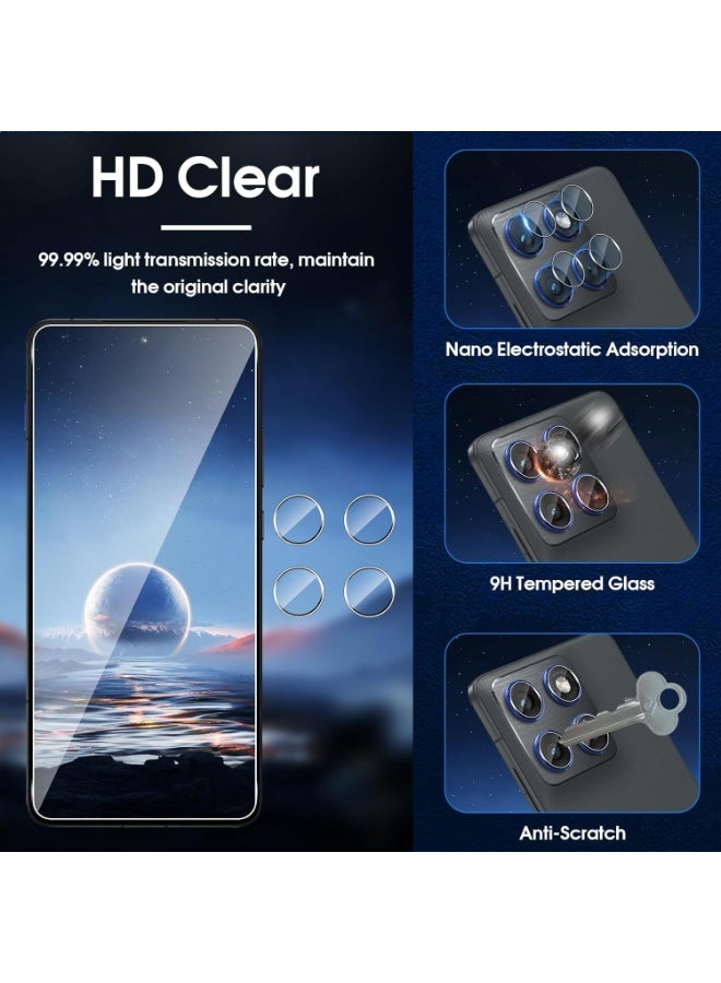 Wechdo 3 in 1 for MOTOROLA Edge 70 5G Premium Tempered Glass Screen Protector, 2 Pack Front Glass and 1 Pack Camera Lens Film, with 9H Hardness, Anti-Fingerprint, Anti-Shatter, Bubble-Free & Easy Installation - Image 5