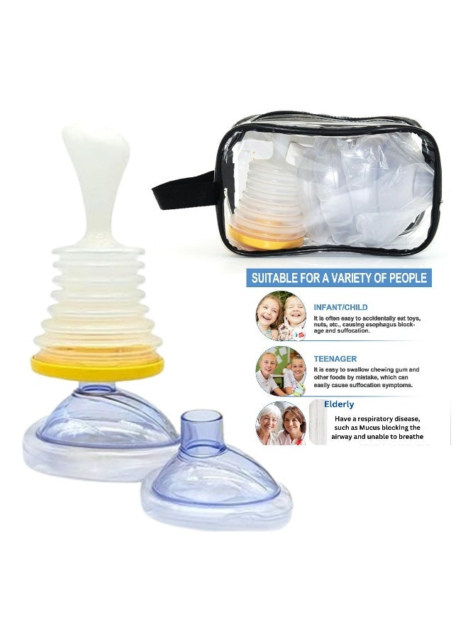 FLOWING - Emergency Choking Rescue Kit: Portable First Aid Suction Device,Choking Rescue Device, Rescue Kit for Children u0026 Adults,young u0026 Pediatric Masks with instruction paper Included - Image 1