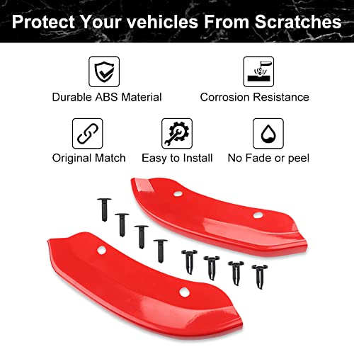 JDMON Front Bumper Lip Splitter Protector Compatible with Dodge Challenger SRT Hellcat 2015-2021 2015 2016 2017 2018 2019 2020 2021, SRT Challenger Accessories, Not for Widebody, Red, 2pcs - Image 2
