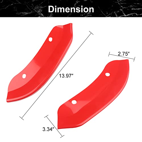 JDMON Front Bumper Lip Splitter Protector Compatible with Dodge Challenger SRT Hellcat 2015-2021 2015 2016 2017 2018 2019 2020 2021, SRT Challenger Accessories, Not for Widebody, Red, 2pcs - Image 5