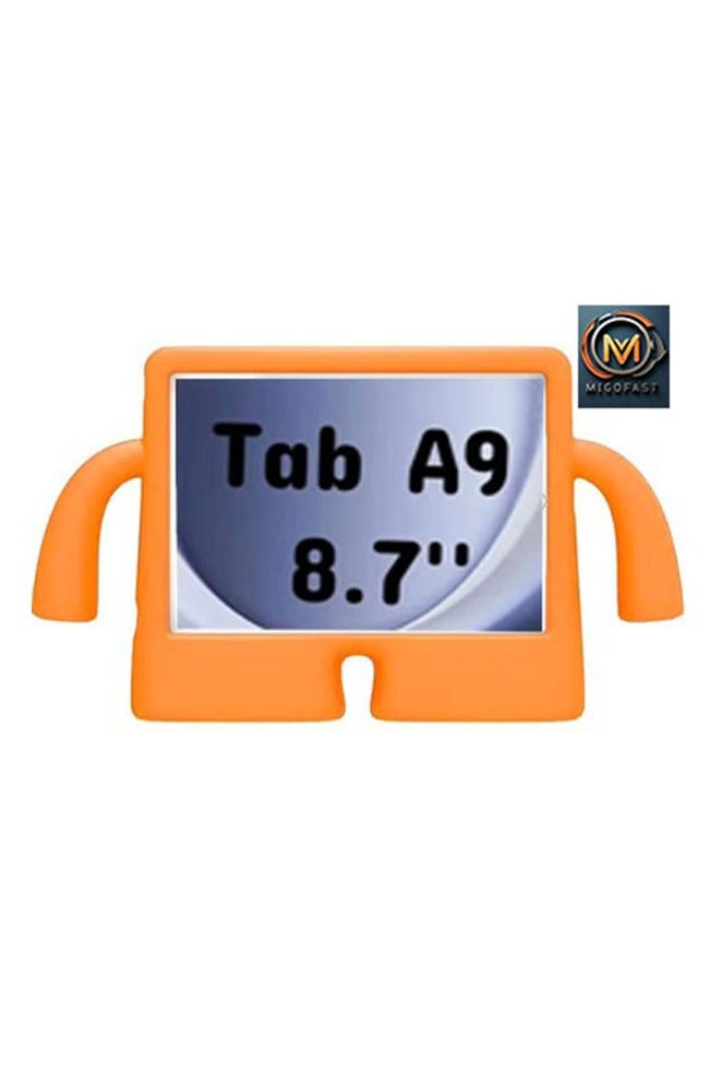 MIGOFAST Kids Case for Galaxy Tab A9 Shockproof Cover with Handle Stand Lightweight Kids Friendly Protective Case for Galaxy Tab A9 2023 SM-X110 -Orange