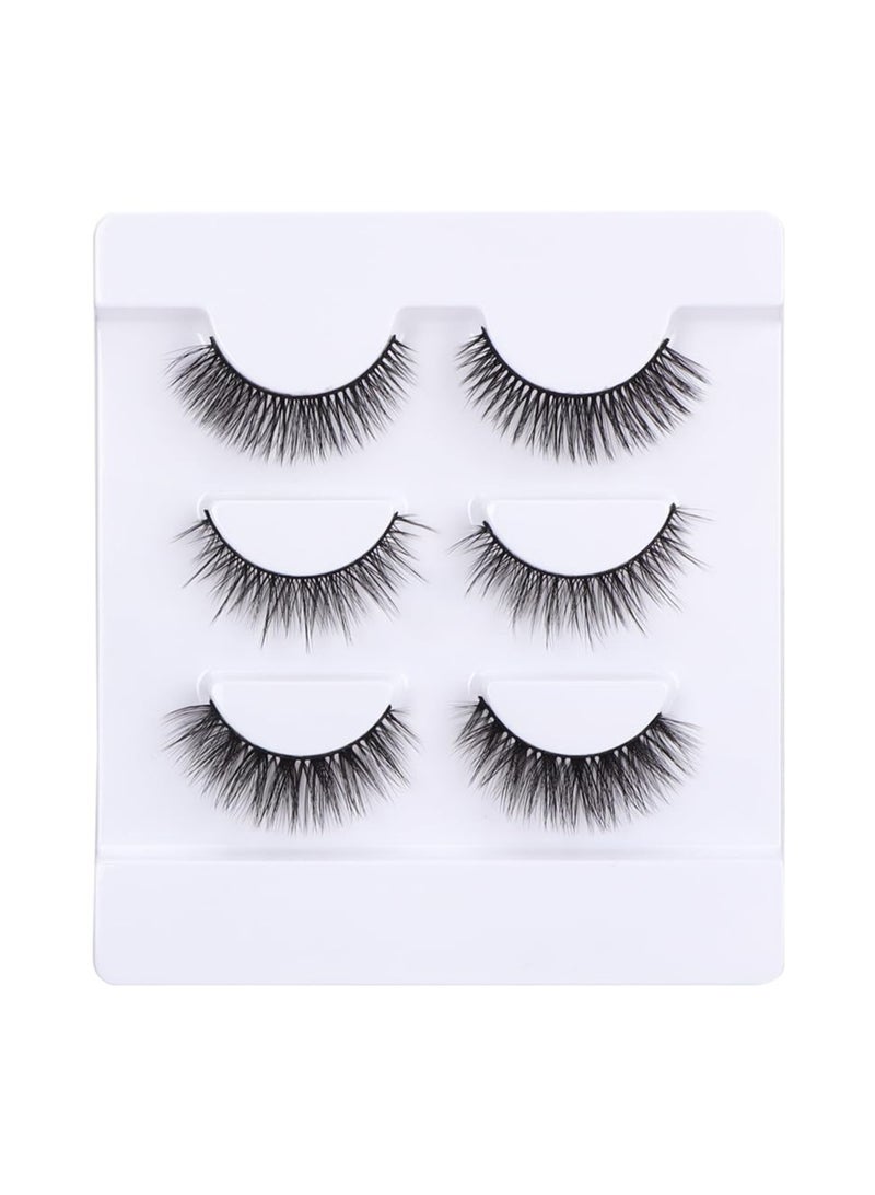 Calailis False Eyelash, Eye Makeup Lash 3D Faux Mink Fake Eyelash Long Natural Eyelashes 3 Pairs with 5g False Eyelash Glue - Image 2