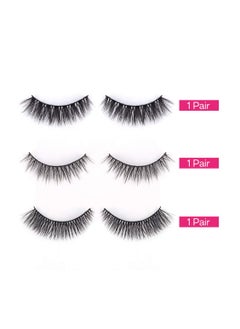 Calailis False Eyelash, Eye Makeup Lash 3D Faux Mink Fake Eyelash Long Natural Eyelashes 3 Pairs with 5g False Eyelash Glue  - Image 3