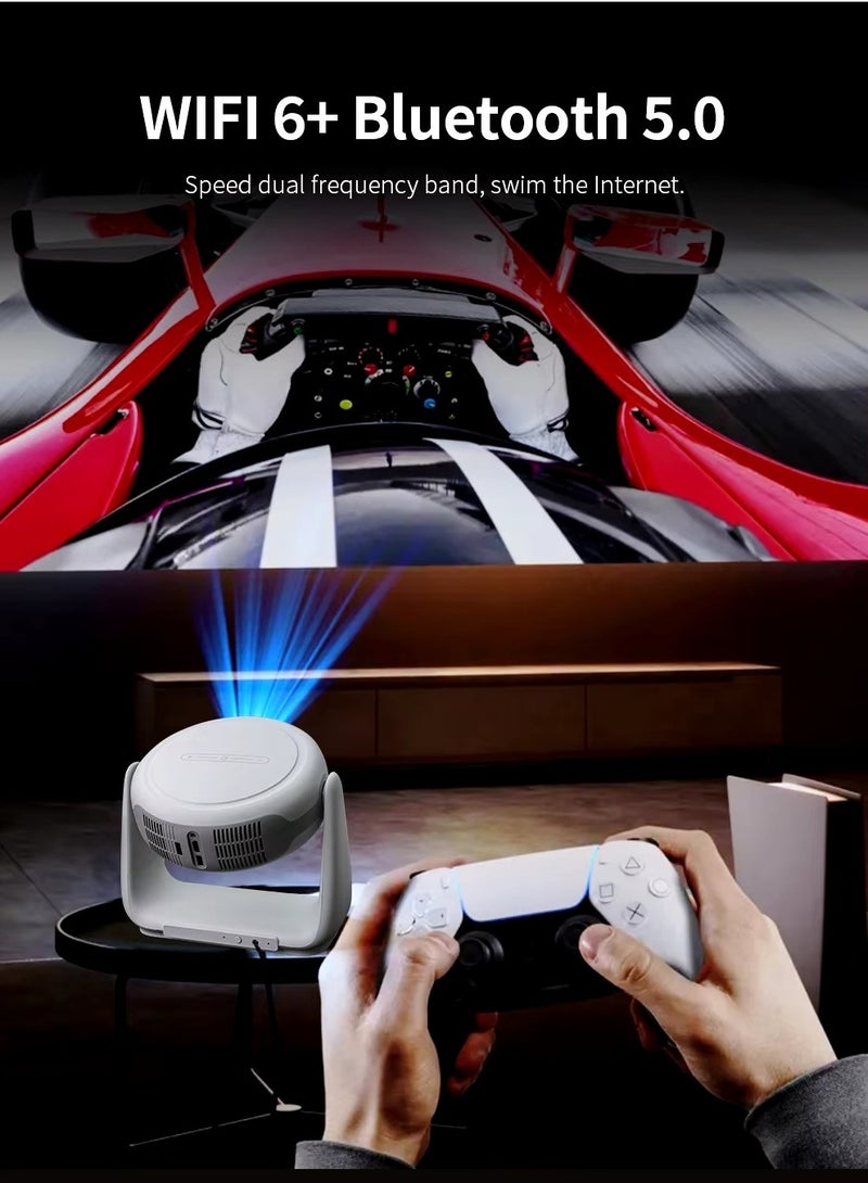 K1 Rechargeable 5000 Lumens HD Smart Mini Projector with 150-Inch Display, Theater, 230° Rotating Stand Portable Projector with Built-InBattery 5200mAh- Speaker: 5W - Projection Size: 30-150 inches - Resolution: Full HD 1080P - Image 3