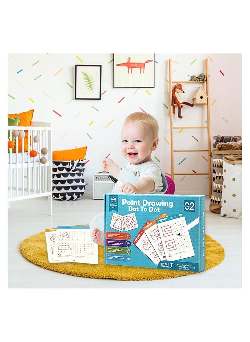 Y&D Copybook for kids, Handwriting Practice Reusable Shape Tracing Workbook, kit Preschool Calligraphy Set Easy Grip Pen&Refill Toddlers and Preschoolers, Montessori Early Education - Image 4