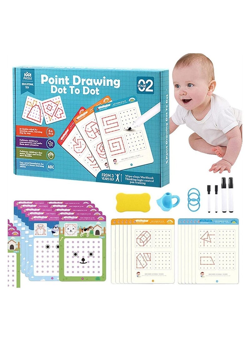 Y&D Copybook for kids, Handwriting Practice Reusable Shape Tracing Workbook, kit Preschool Calligraphy Set Easy Grip Pen&Refill Toddlers and Preschoolers, Montessori Early Education - Image 2