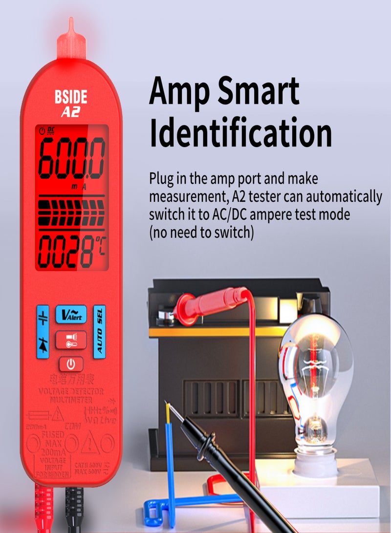 بي سايد BSIDE A2 Mini Smart Digital Multimeter Auto Range 5999 Counts NCV Universal Meter Handheld Multimeter Voltmeter Ammeter With Backlight Flashlight AC/DC Voltage & Current Resistance - Image 2