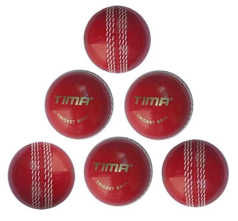 TIMA Genuine Poly Hard Synthetic Cricket Ball Set of 6 - Image 1
