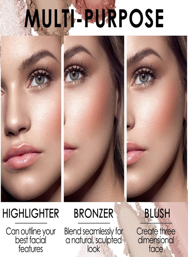 FOCALLURE Blush and Highlighter Palette,3 in 1 Contour Palette,Cruelty-Free Matte Bronzer Powder,Shimmer Illuminator Highlighters for a Glowing Look,#09 - Image 4