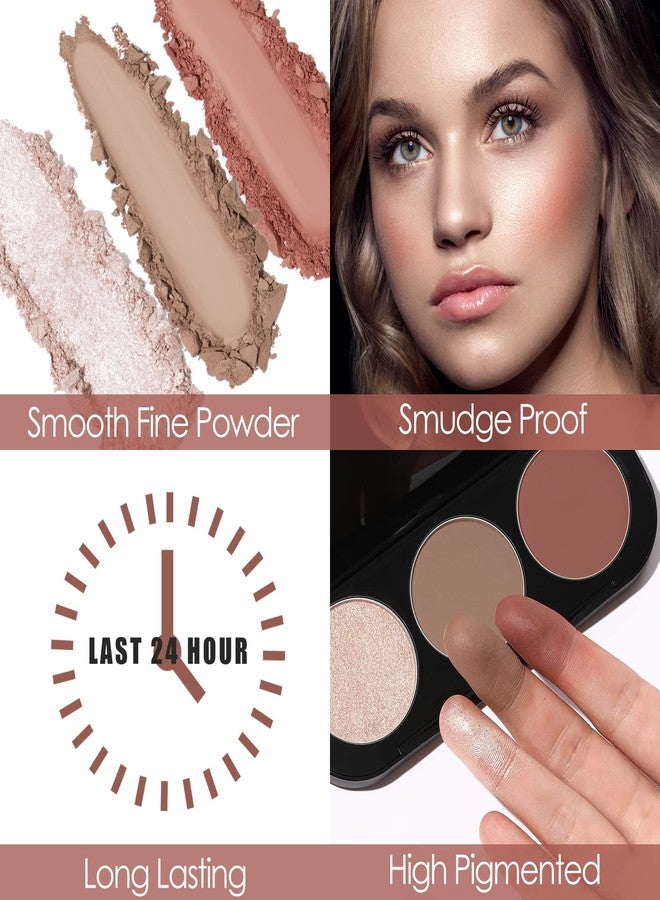 FOCALLURE Blush and Highlighter Palette,3 in 1 Contour Palette,Cruelty-Free Matte Bronzer Powder,Shimmer Illuminator Highlighters for a Glowing Look,#09 - Image 3