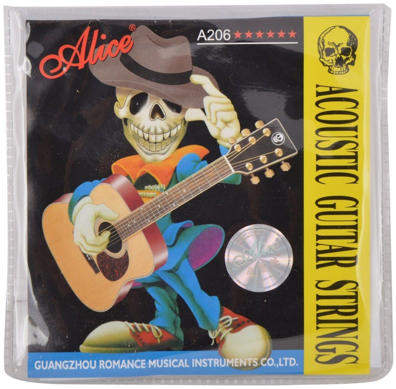 ALICE A206 Acoustic Guitar String Set, Staninless Steel Plain String, Copper Alloy Winding, (Phosphor Bronze Color) Anti-Rust Coating - Image 1