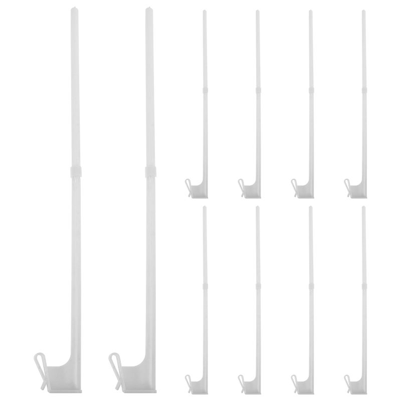 10Pcs White Plastic Car Window Flag Poles Universal Clip on Mount for Festival and Parade Use - Image 1