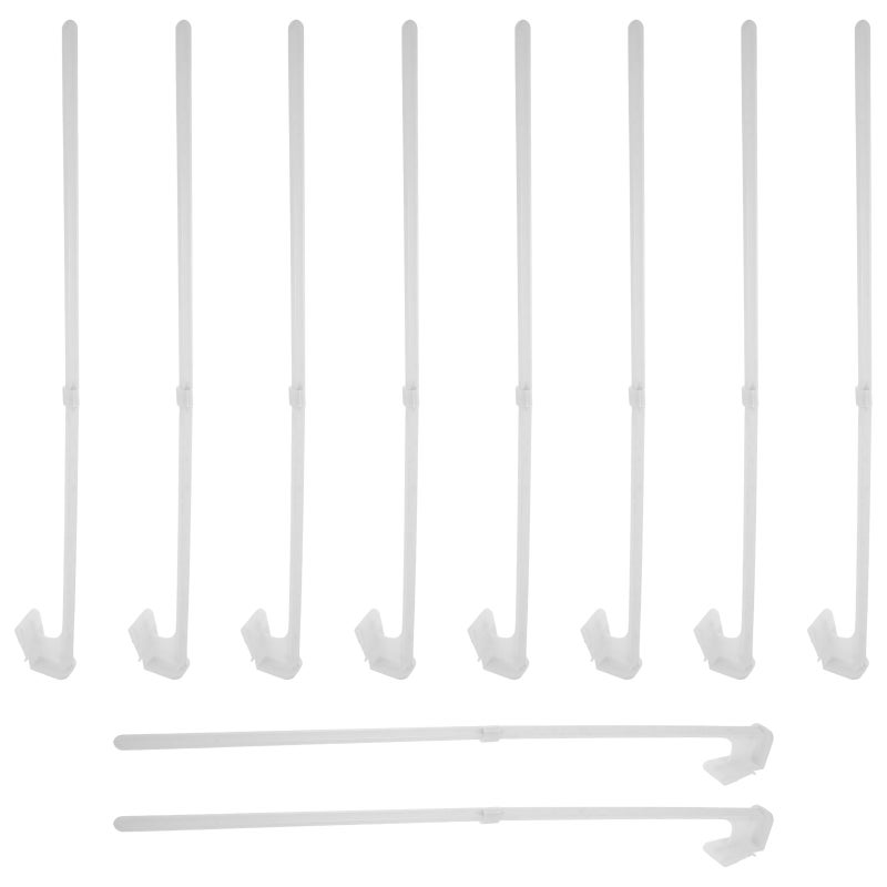 10Pcs White Plastic Car Window Flag Poles Universal Clip on Mount for Festival and Parade Use - Image 4