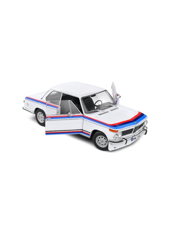 Solido BMW 2002 Tii Turbo Evocation White 1971 Diecast Model Car, 1:18 Scale, Opening Front Doors, Steerable Wheels, Official BMW Collector Display Model - Image 2