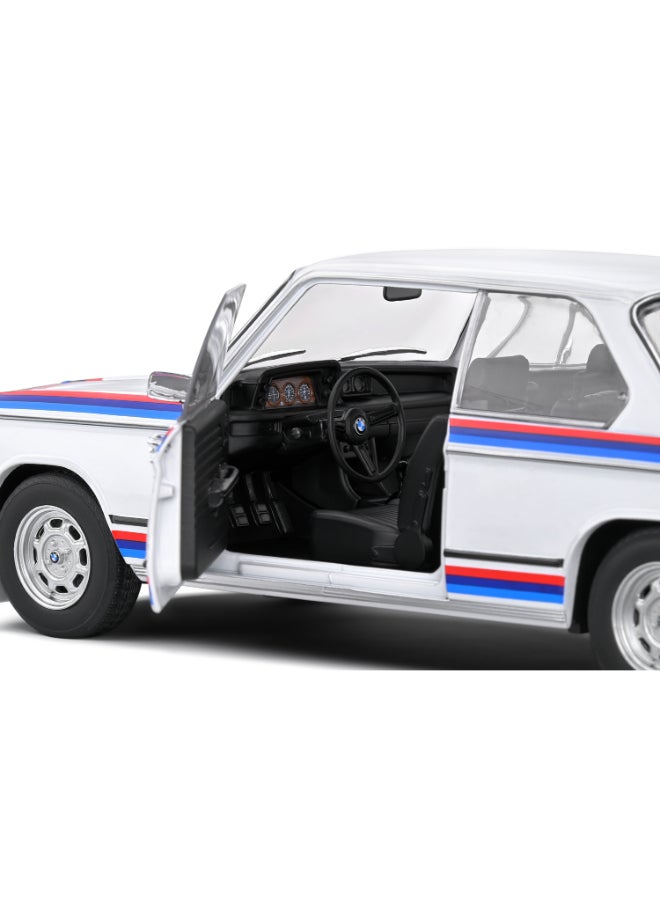 Solido BMW 2002 Tii Turbo Evocation White 1971 Diecast Model Car, 1:18 Scale, Opening Front Doors, Steerable Wheels, Official BMW Collector Display Model - Image 4