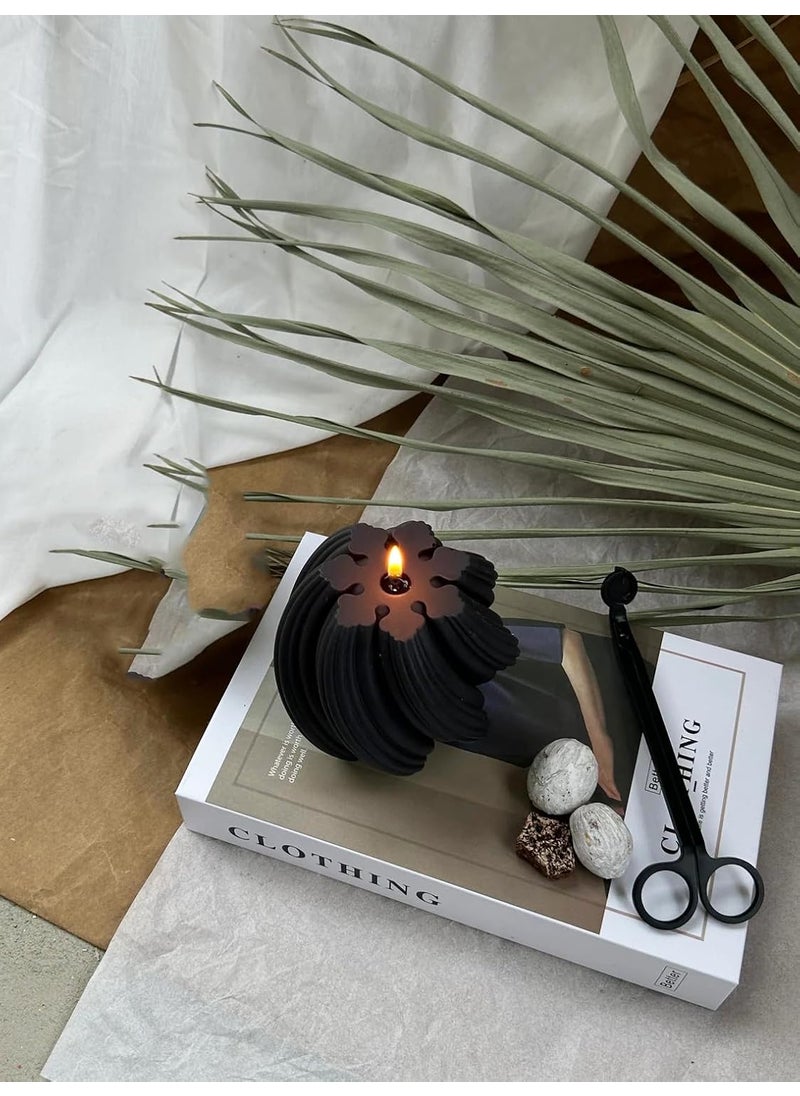atorakushon atorakushon Soy Wax Spiral Pillar Candle Decorative Handmade Scented Aromatic Fragrance Candles for Home Decor Gift Black  - Image 2