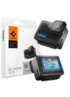 Spigen GLAStR Slim for GoPro Hero 4K Screen Protector [2 PACK] Premium Tempered Glass [2 Front Screen Protector + 2 Camera Lens Protectors]  - Image 1