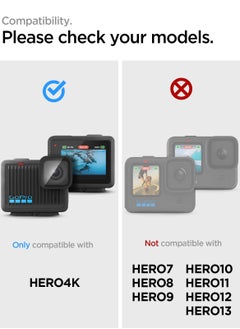 Spigen GLAStR Slim for GoPro Hero 4K Screen Protector [2 PACK] Premium Tempered Glass [2 Front Screen Protector + 2 Camera Lens Protectors]  - Image 2